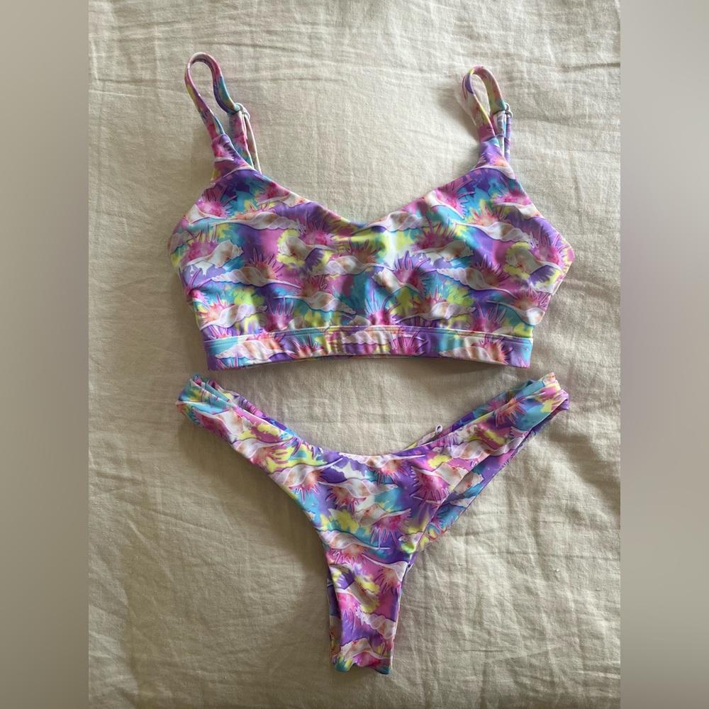 Abstract Seashell Pastel Print Bikini Set